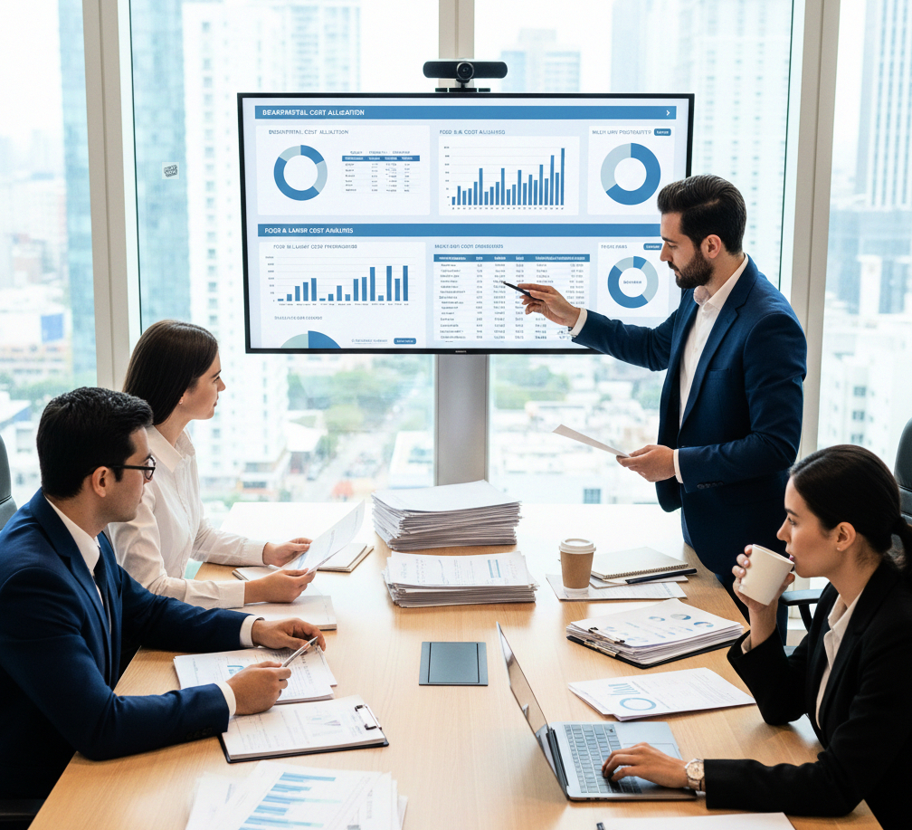 Pizarra enumerando hitos del flujo de trabajo de apoyo a familias emprendedoras en la organización de finanzas personales y empresariales